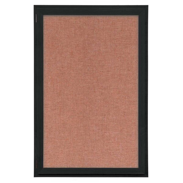 Indoor Enclosed Combo Board, 72"x36", Satin Frame/White Porc & Amethyst